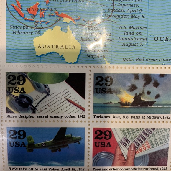 1990 Vintage US stamps Unused: 1941 A World at War - Picture 5 of 5